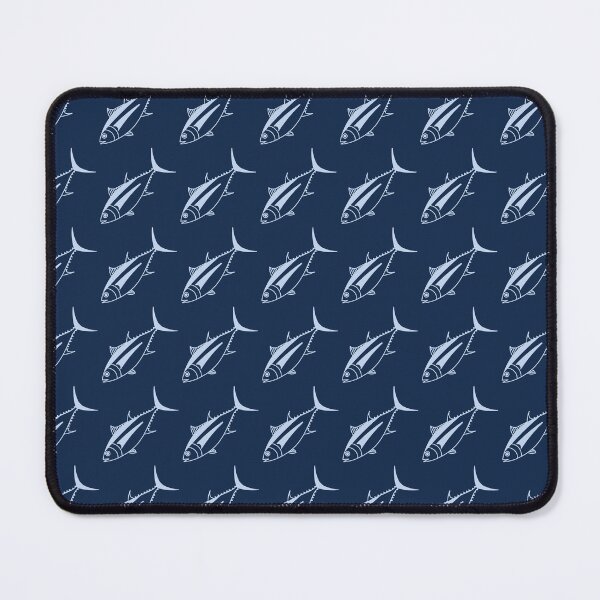Item preview, Cute Albacore Fish in Light Blue on Marine Blue designed and sold by fruttidimare.