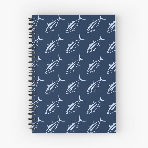 Item preview, Cute Albacore Fish in Light Blue on Marine Blue designed and sold by fruttidimare.