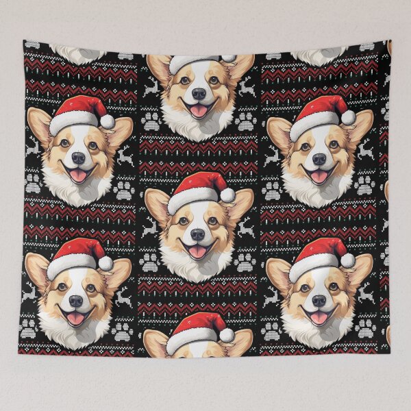 Item preview, Sable White Corgi Ugly Sweater Christmas designed and sold by rafaeltto.