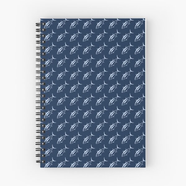 Item preview, Cute Albacore Fish in Light Blue on Marine Blue designed and sold by fruttidimare.