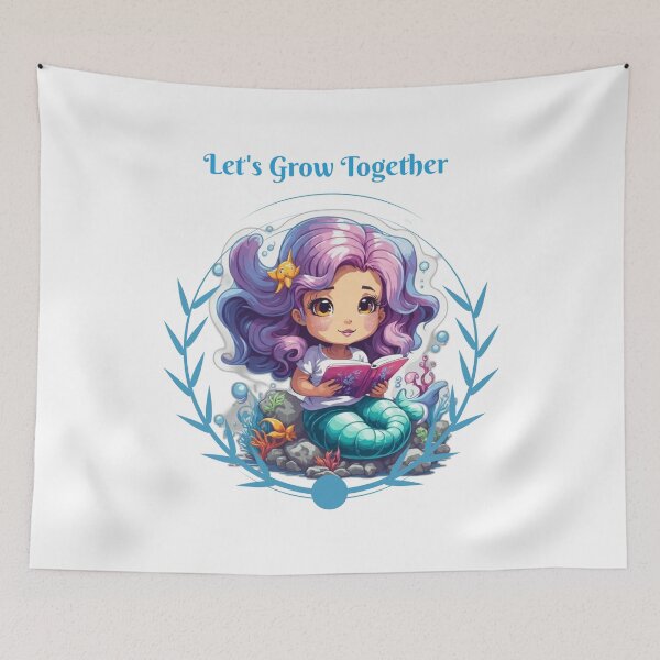 Item preview, Beautiful Small Mermaid Reading designed and sold by SirenasWorld.