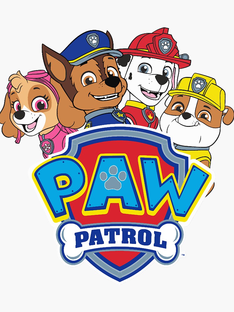 decisive-nimble-in-helping-others-nice-paw-patrol-logo-with-puppies-long-sleeve-gift-for-fan-sticker-for-sale-by-kechuyenma-redbubble for Free Printable Paw Patrol Gift Tags Decisive Nimble In Helping Others Nice Paw Patrol Logo With Puppies Long Sleeve Gift For Fan