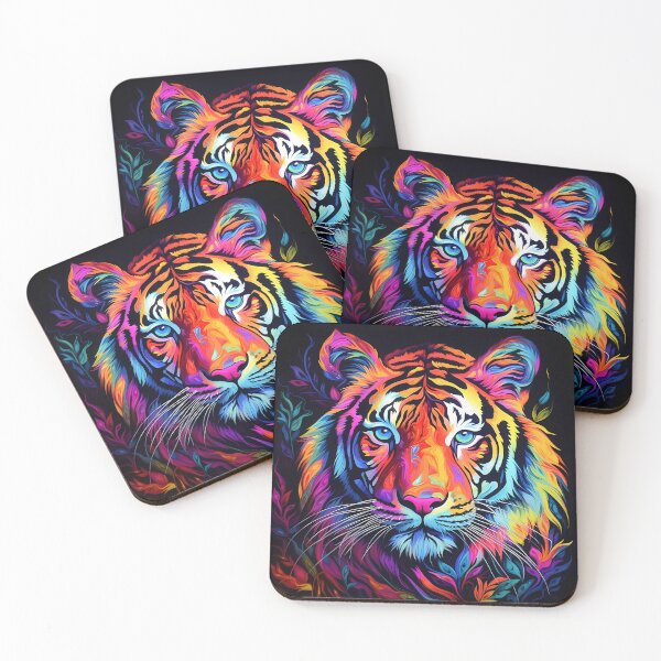 Item preview, Tiger face with florescent colors designed and sold by Kristylynn757.