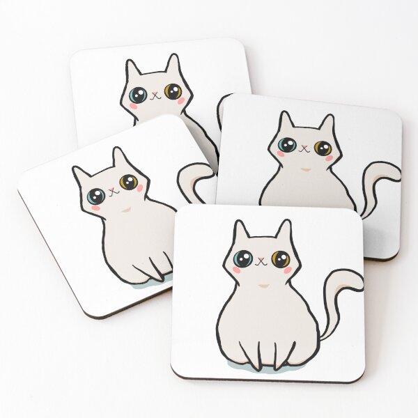 Item preview, Cute White Heterochromia Kitty designed and sold by makell-creates.