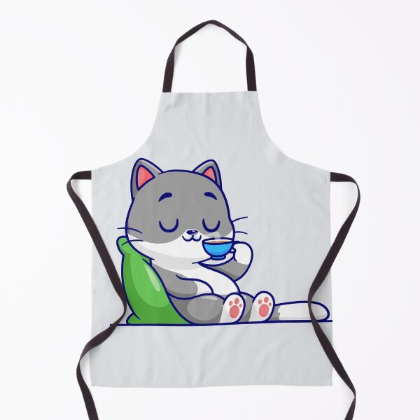 Item preview, "Purrfect Break: Cute Cat on Pillow with Coffee Cartoon Vector Icon" designed and sold by hjian8219.