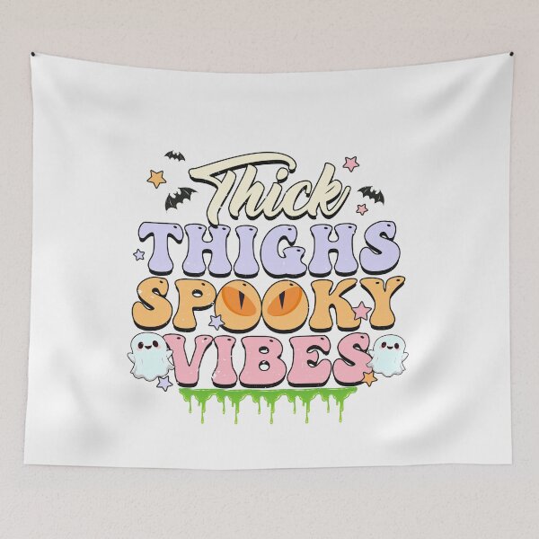 Item preview, Thick Thighs Spooky Vibes Funny Halloween Saying | Whimsical Autumn and Halloween Delights Collection designed and sold by Ali Doodles.