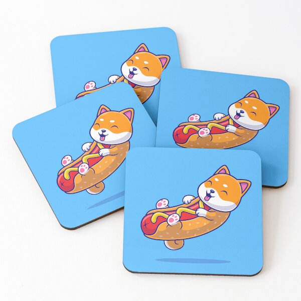 Item preview, Shiba Inu Snacktime: Cute Hotdog Cartoon Vector Icon designed and sold by hjian8219.