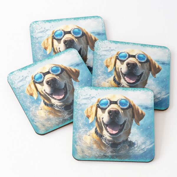 Aperçu de l'œuvre Labrador Retriever nageant, chien nageur créée et vendue par SAS-Designer.