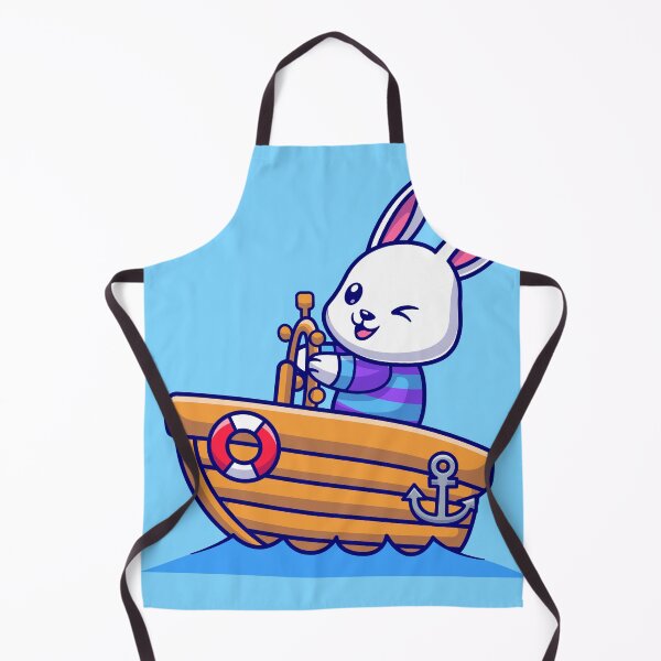 Item preview, Adventurous Bunny: Cute Rabbit Riding Boat Cartoon Vector Icon designed and sold by hjian8219.