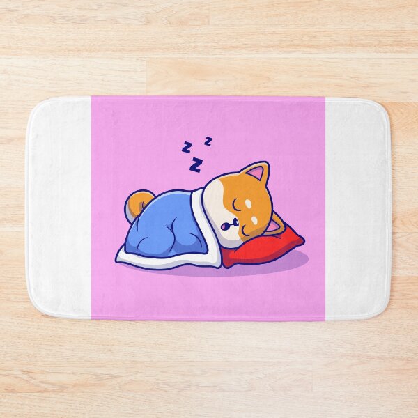 Item preview, Sweet Slumber: Cute Shiba Inu Sleeping with Pillow & Blanket Cartoon Vector Icon designed and sold by hjian8219.