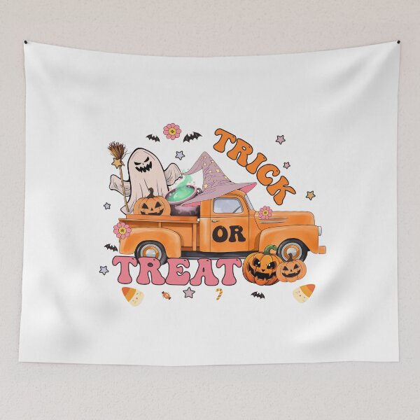 Item preview, Trick Or Treat | Bats, Ghoul, Flowers, Pumpkins Halloween Art Design | Whimsical Autumn and Halloween Delights Collection designed and sold by Ali Doodles.