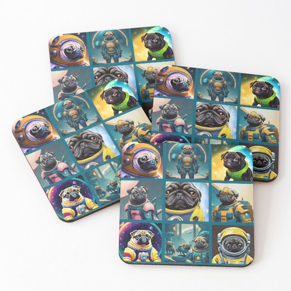 Item preview, Pugs in Space- alternative layout designed and sold by FivePugs.