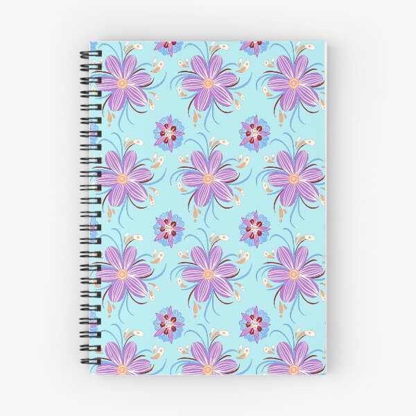 Item preview, Purple Flower Pattern - Light Blue designed and sold by Timeknights.
