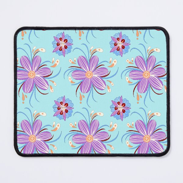 Item preview, Purple Flower Pattern - Light Blue designed and sold by Timeknights.