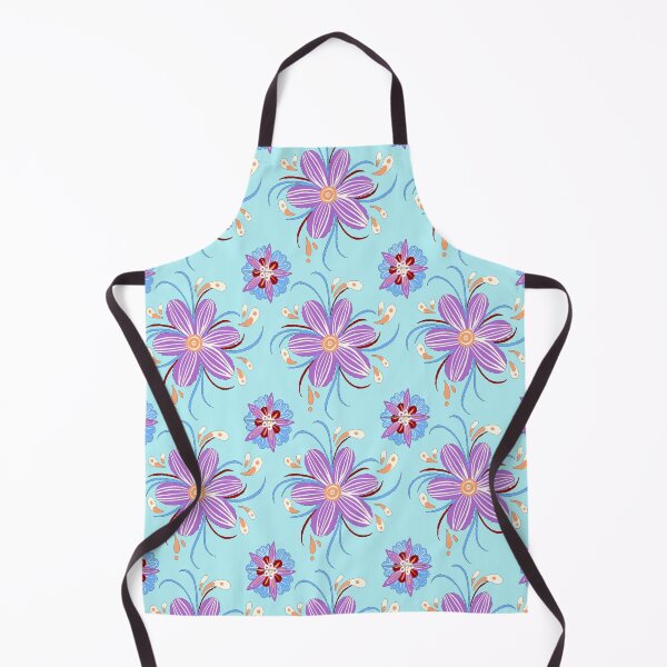 Item preview, Purple Flower Pattern - Light Blue designed and sold by Timeknights.
