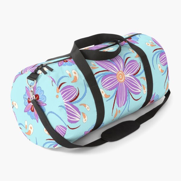 Item preview, Purple Flower Pattern - Light Blue designed and sold by Timeknights.