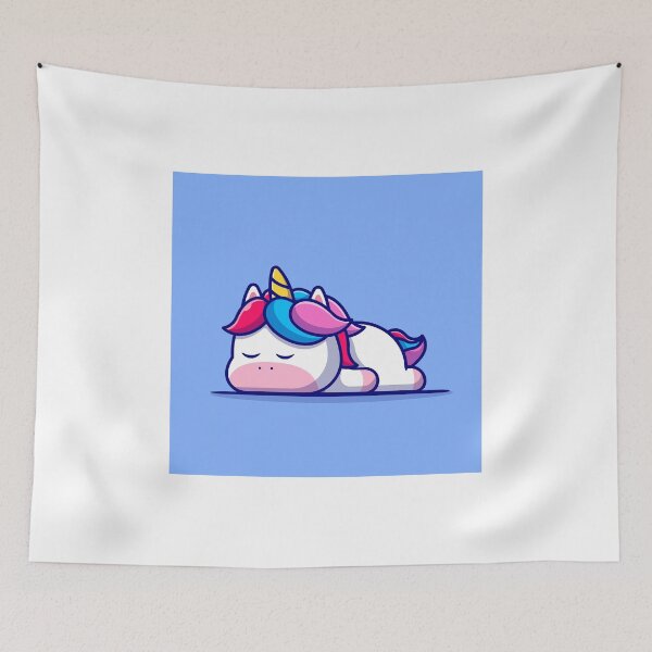 Item preview, Dreamland Reverie: Cute Sleeping Unicorn Cartoon Illustration designed and sold by hjian8219.