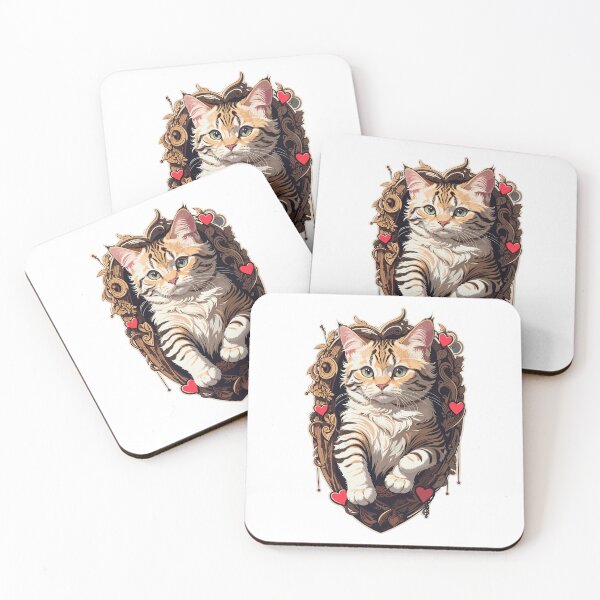 Item preview, Adorable cat surrounded by hearts designed and sold by PETS ABC.