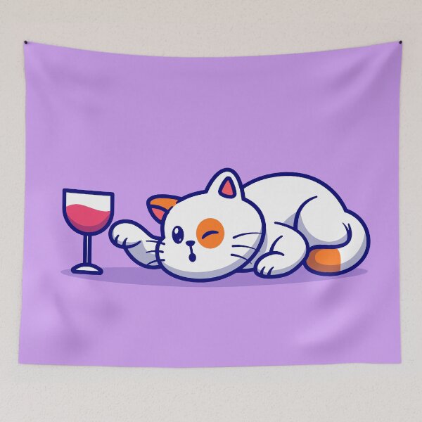 Item preview, Whiskers & Whimsy: Cute Cat Playing with Glass Cartoon Vector Icon designed and sold by hjian8219.