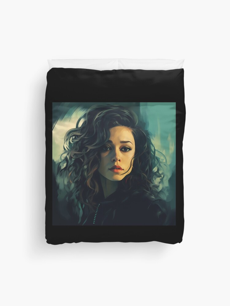 Thumbnail 1 of 2, Duvet Cover, Orphan Black Fan Art 4 (Sarah Manning) designed and sold by AwesomeAiArt.