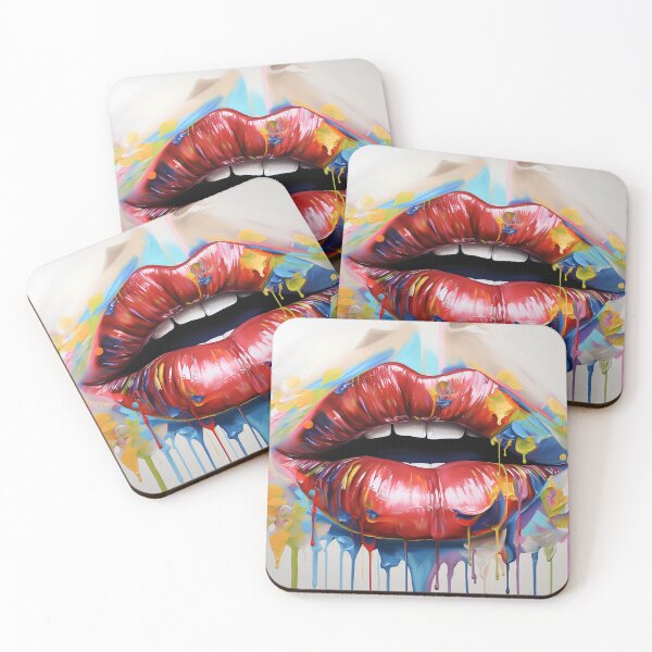 Item preview, Abstract color lips art print designed and sold by dcrc.