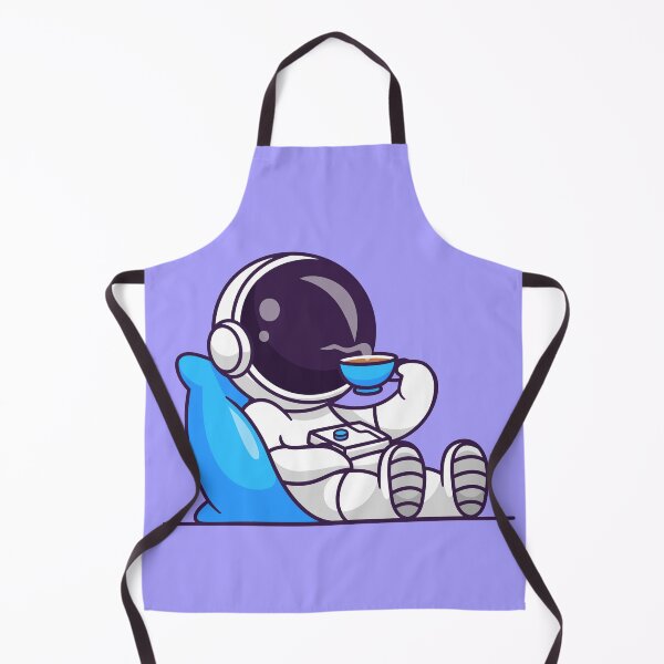 Item preview, Cosmic Comfort: Cute Astronaut on a Pillow with Coffee Cartoon Vector Icon designed and sold by hjian8219.