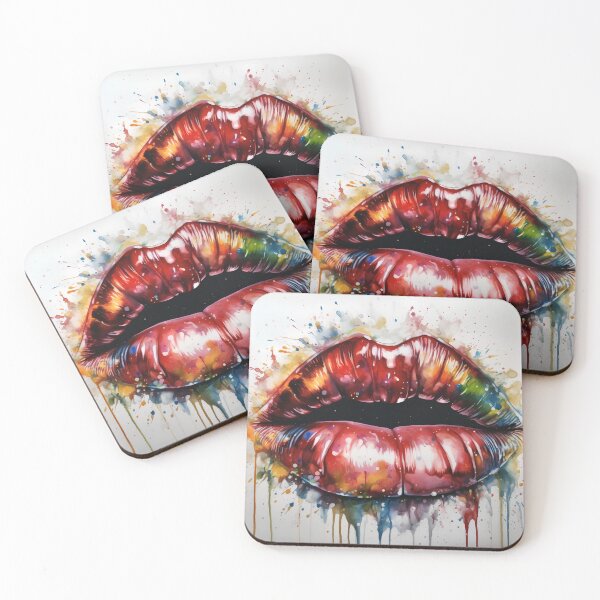 Item preview, Abstract color lips art print designed and sold by dcrc.