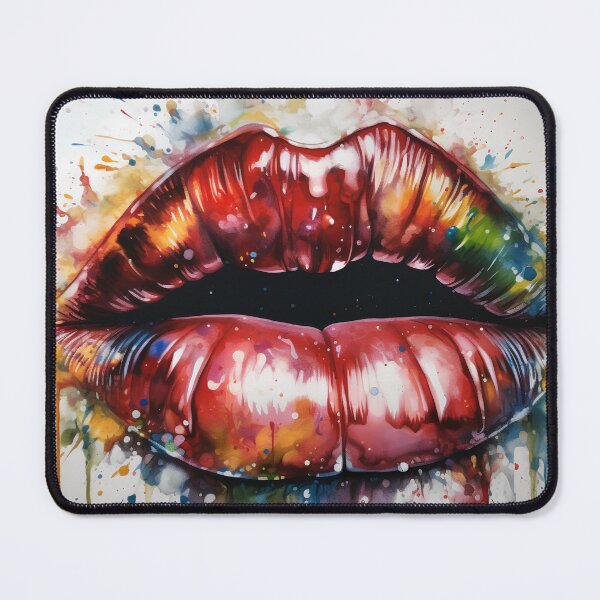 Item preview, Abstract color lips art print designed and sold by dcrc.
