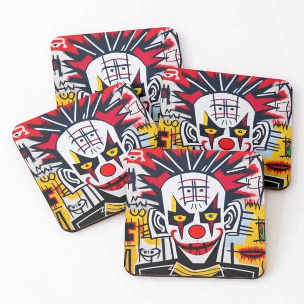 Item preview, Evil Faced Clown Scary Red Yellow Black Halloween designed and sold by itzbart.
