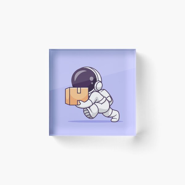Item preview, Astro Delivery: Cute Astronaut with Delivery Package Cartoon Vector Icon designed and sold by hjian8219.
