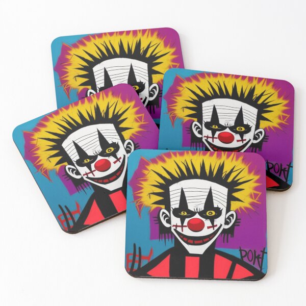 Item preview, Evil Faced Clown Scary Purple Blue Halloween designed and sold by itzbart.