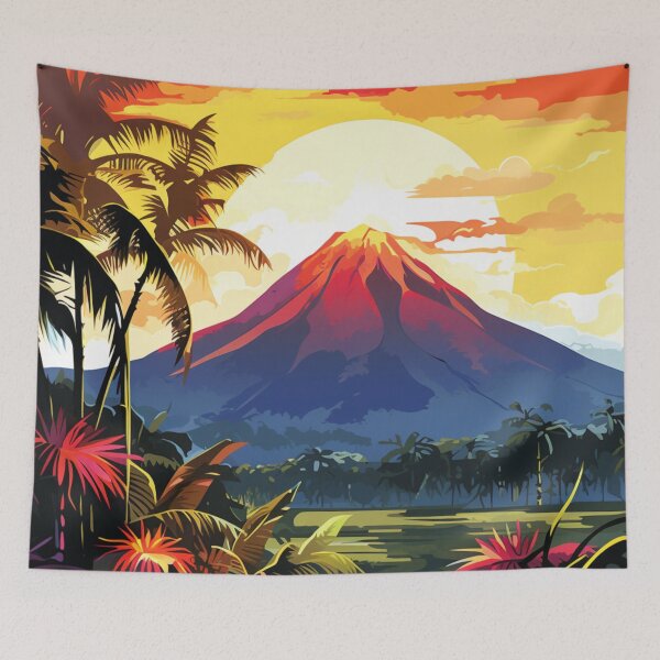Item preview, A Pop Art Travel Print of the Arenal Volcano - Costa Rica  designed and sold by StudioRedKoala.