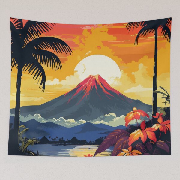 Item preview, A Pop Art Travel Print of the Arenal Volcano - Costa Rica  designed and sold by StudioRedKoala.
