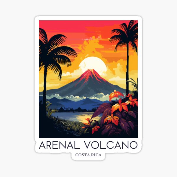 Item preview, A Pop Art Travel Print of the Arenal Volcano - Costa Rica  designed and sold by StudioRedKoala.