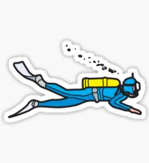 Blue diver Sticker