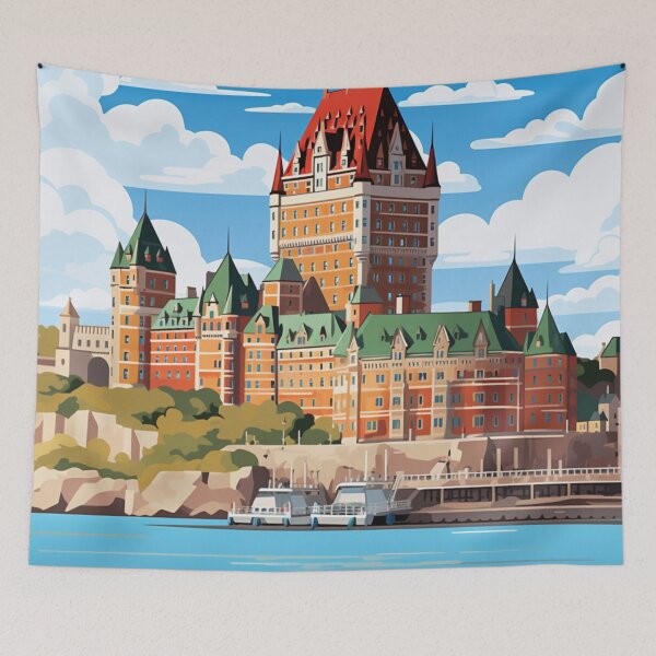 Item preview, A Pop Art Travel Print of the Château Frontenac - Quebec - Canada  designed and sold by StudioRedKoala.