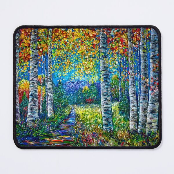 Item preview, Nocturne Blue Palette Knife Aspen Trees - A Textured Masterpiece designed and sold by Rocky Mountain Artistry.