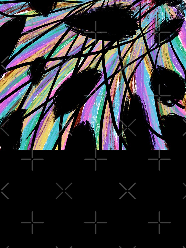 Thumbnail 7 of 7, Oversized T-Shirt, Feathered Pastels and Black Abstract Painting designed and sold by OneDayArt.