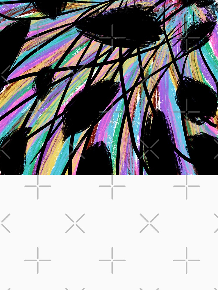 Thumbnail 7 of 7, Classic T-Shirt, Feathered Pastels and Black Abstract Painting designed and sold by OneDayArt.