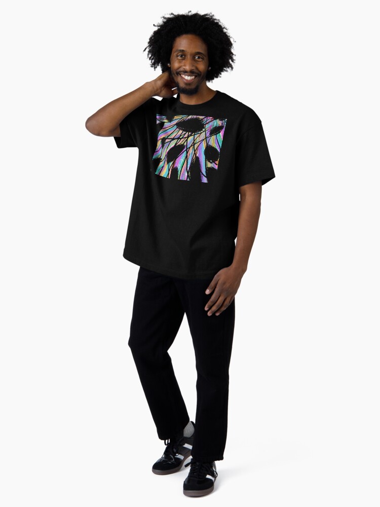 Thumbnail 4 of 7, Oversized T-Shirt, Feathered Pastels and Black Abstract Painting designed and sold by OneDayArt.