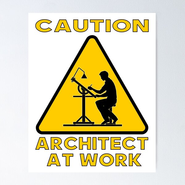 Item preview, Caution, Architect at Work designed and sold by ainecreative.