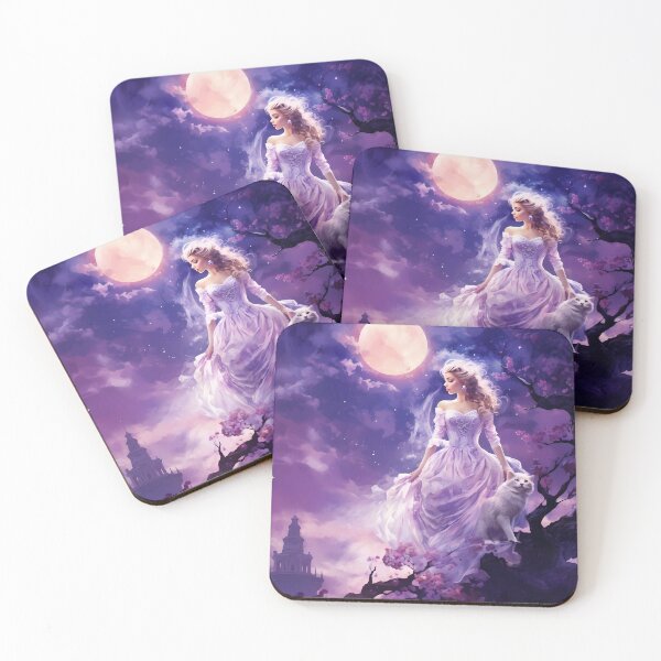 Item preview, Moonlit Elegance: Woman, Cat, and Mystical Night designed and sold by DeenaDee.