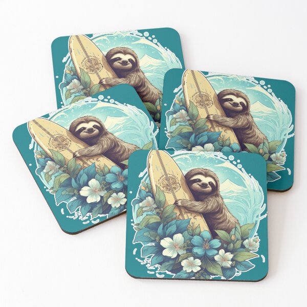 Item preview, Surfing Sloth Delight designed and sold by Terra Track Art.