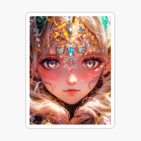 Anime Digital Art Girl Angel Face Sticker