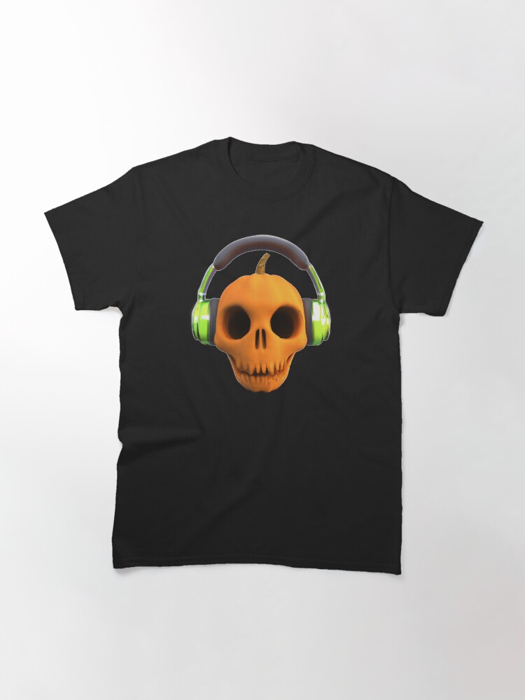 Thumbnail 3 of 7, Classic T-Shirt, DJ Alien Pumpkin Skull designed and sold by DJALCHEMY.