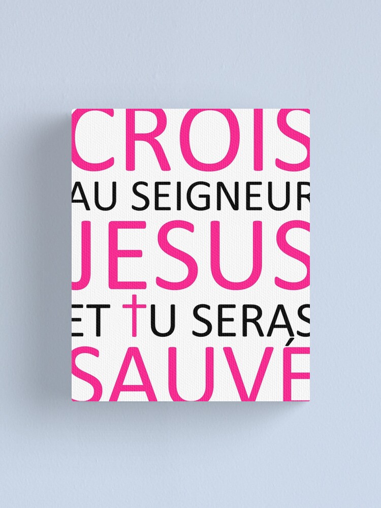 Alternate view of Believe Jesus Saves - Acts 16:31 Canvas Print