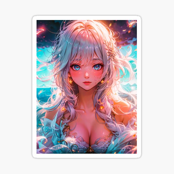 Anime Digital Art Girl Beautiful Sticker