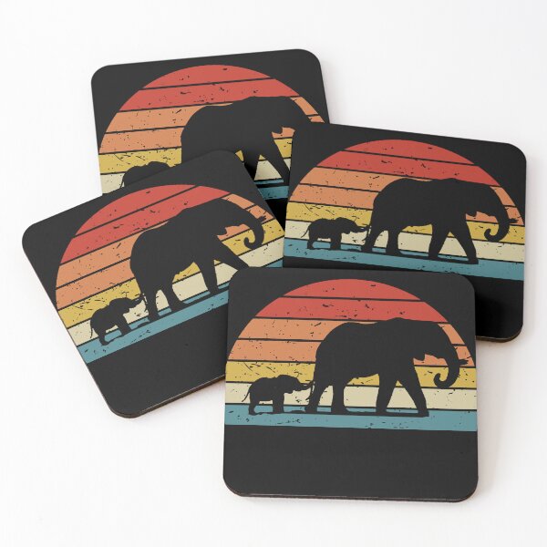 Item preview, Elephant Afica Safari Vintage Sunset Wildlife designed and sold by Yellowriversss.