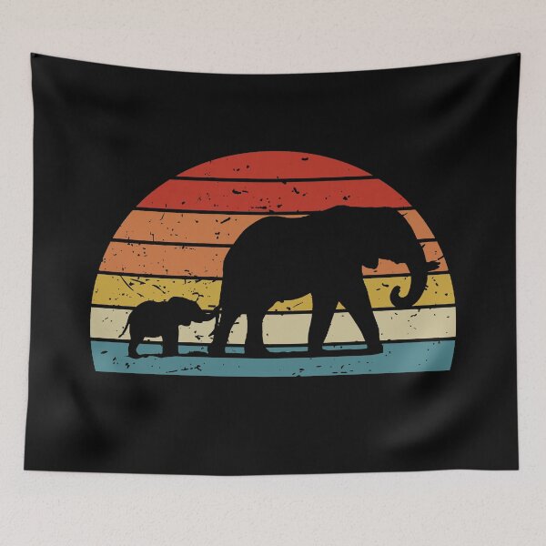 Item preview, Elephant Afica Safari Vintage Sunset Wildlife designed and sold by Yellowriversss.