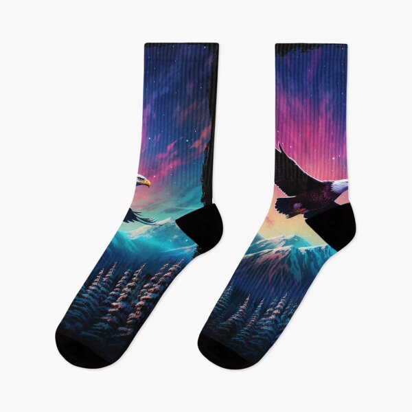 Item preview, Eagle Northern Light Aurora Borealis Scenery Mountains Rivers Trees designed and sold by NLTees.